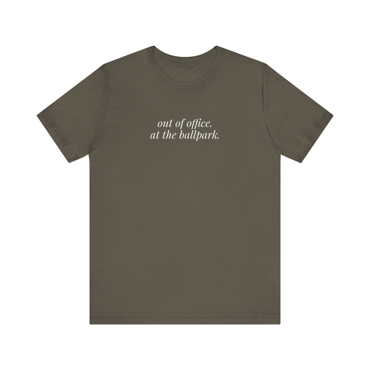 out of office. at the ballpark. shirt
