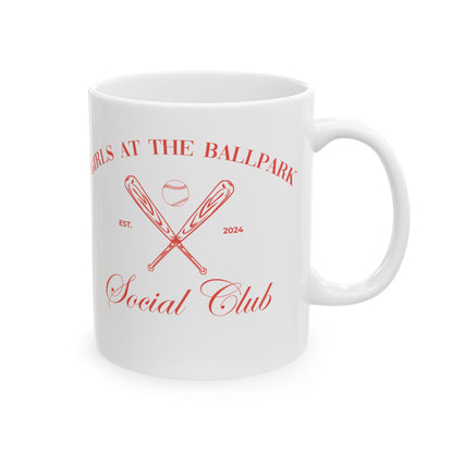 Girls at the Ballpark Social Club (Coral) - 11 oz. Mug