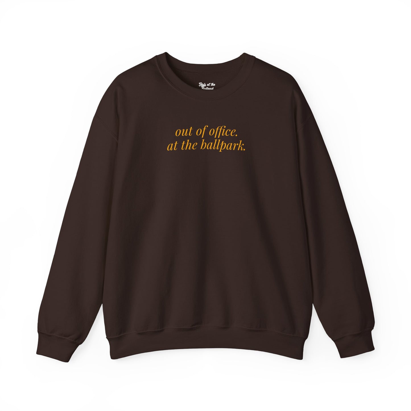 out of office. at the ballpark. Crewneck