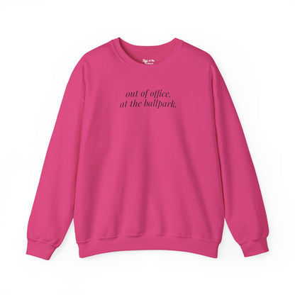 out of office. at the ballpark. Crewneck